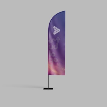 WIND BANNER KIT COMPLETO BANDEIRA E BASE TECIDO OXFORD MODELO FACA Colorido frente e verso - 1 un.