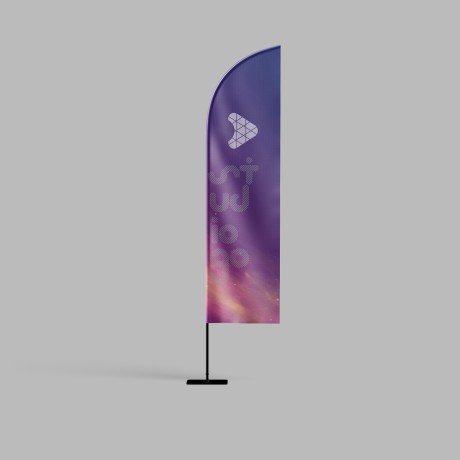 WIND BANNER KIT COMPLETO BANDEIRA E BASE TECIDO OXFORD MODELO FACA Colorido frente e verso - 1 un.